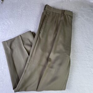 Tommy Bahama Pants Mens 38x30 Tan 100% Silk Pleated Dress Trousers Lounge